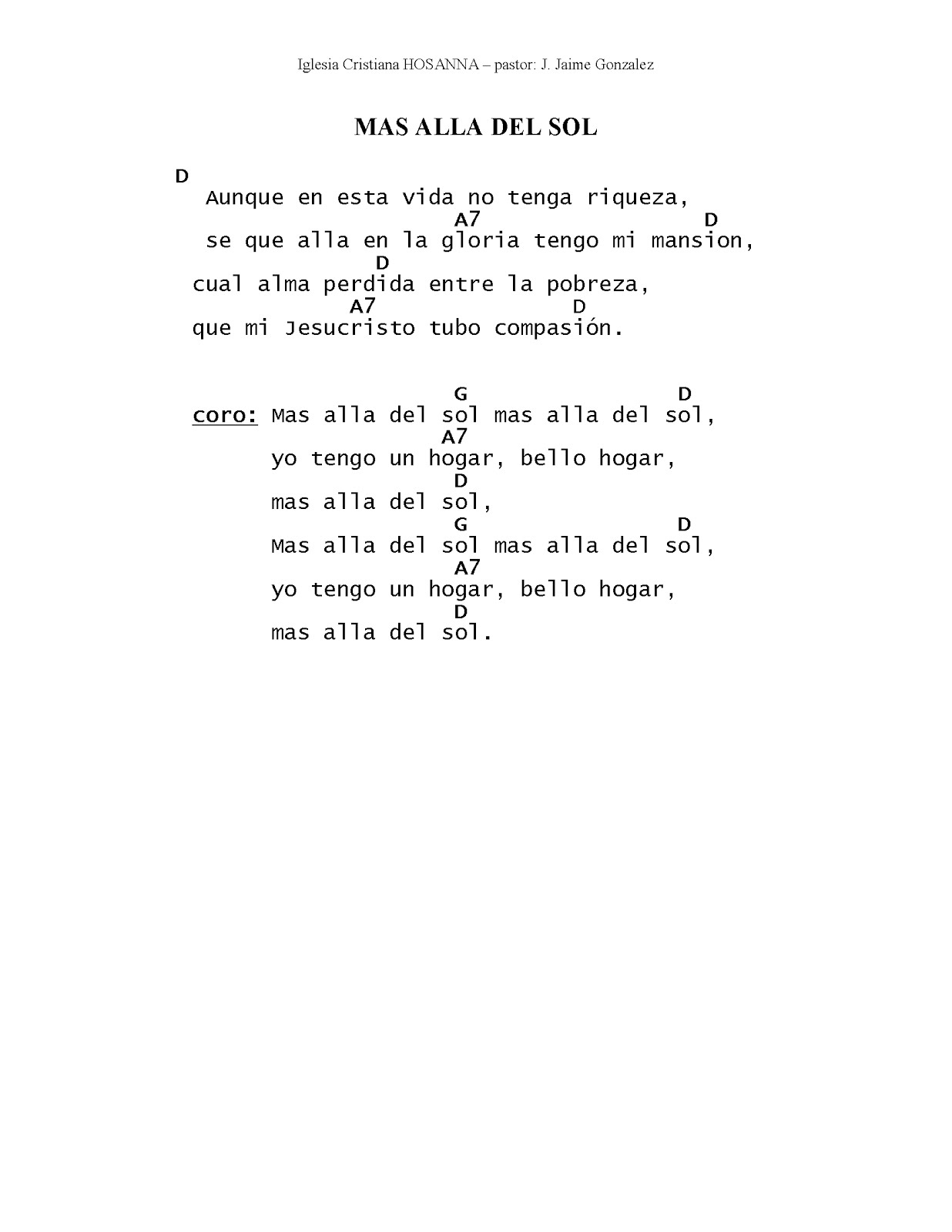 . LETRAS DE ALABANZAS Y ACORDES