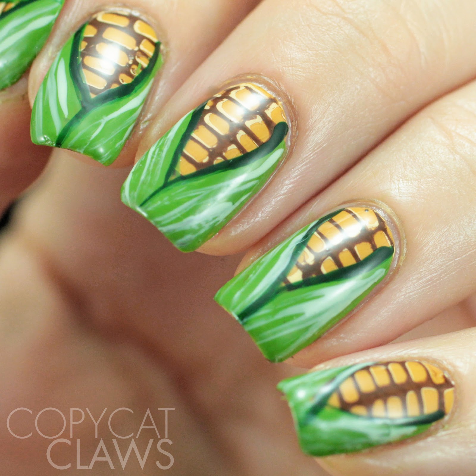 Copycat Claws Corn On The Cob Nail Art
