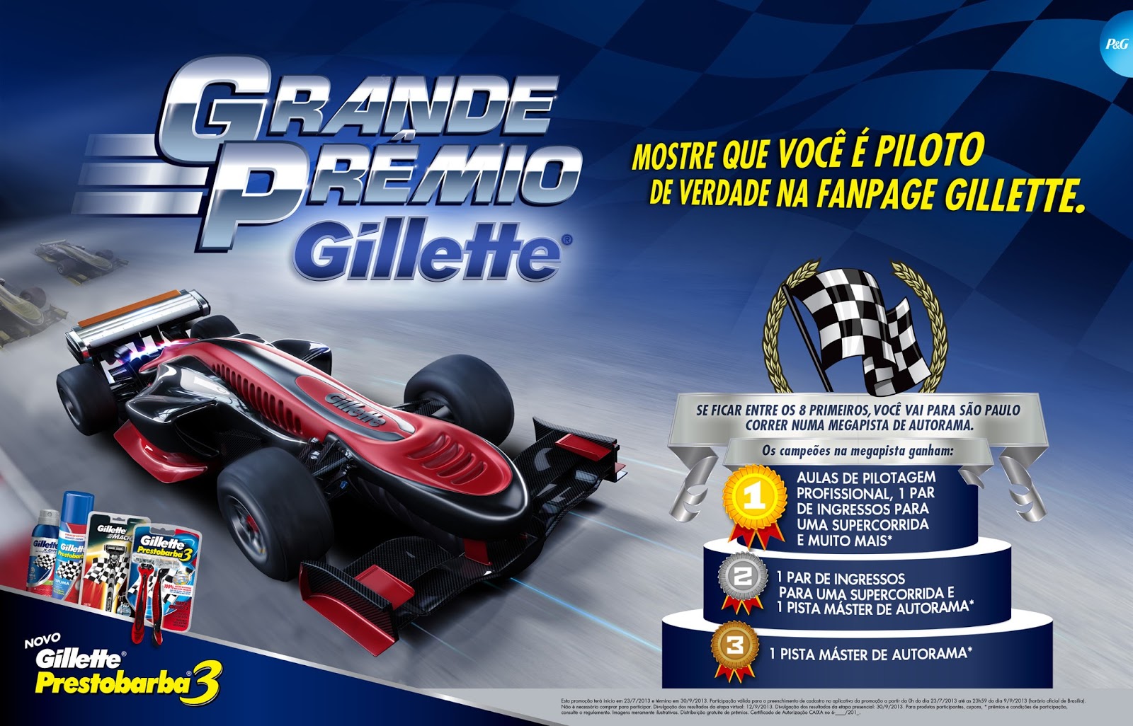 Tabuleiro Publicitário GP Gillette Brasil de Autorama