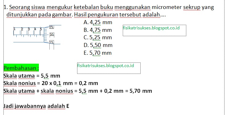 Contoh Soal Fisika Dan Jawabannya Kelas 10