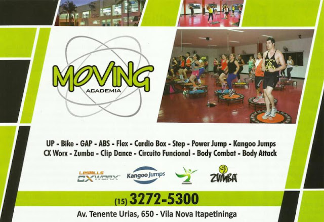 MOVING ACADEMIA Av. Ten. Urias Emigídio Nogueira de Barros, 650 Vila Nova Itapetininga - Itapetininga - SP tel: (15) 3272-5300 MOVING ACADEMIA Av. Ten. Urias Emigídio Nogueira de Barros, 650 Vila Nova Itapetininga - Itapetininga - SP tel: (15) 3272-5300