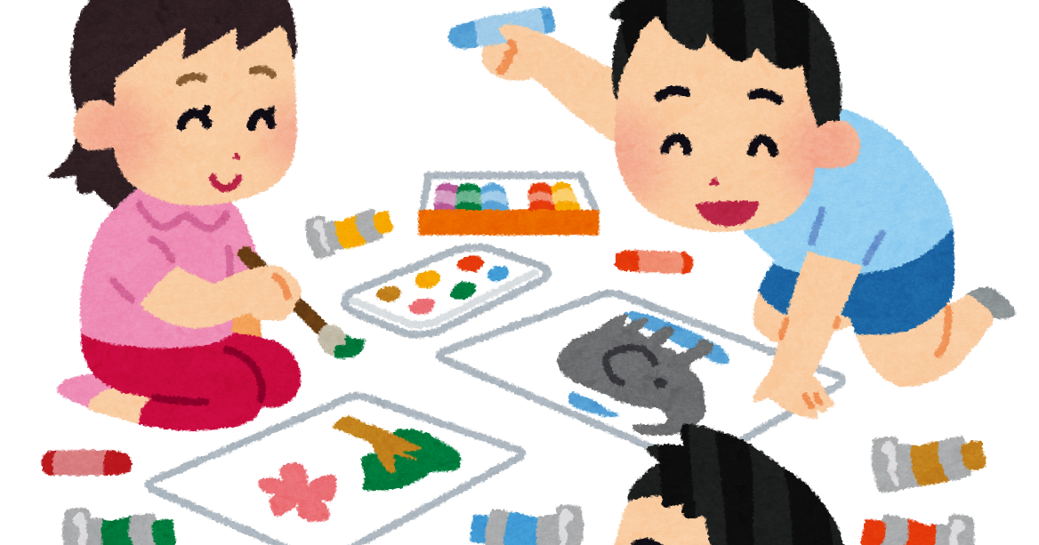 お絵描きをしている子供達のイラスト かわいいフリー素材集 いらすとや