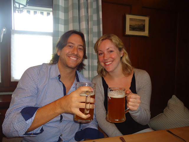 drinking steins of beer