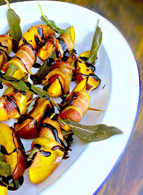 Roasted Bacon and Sage Peaches