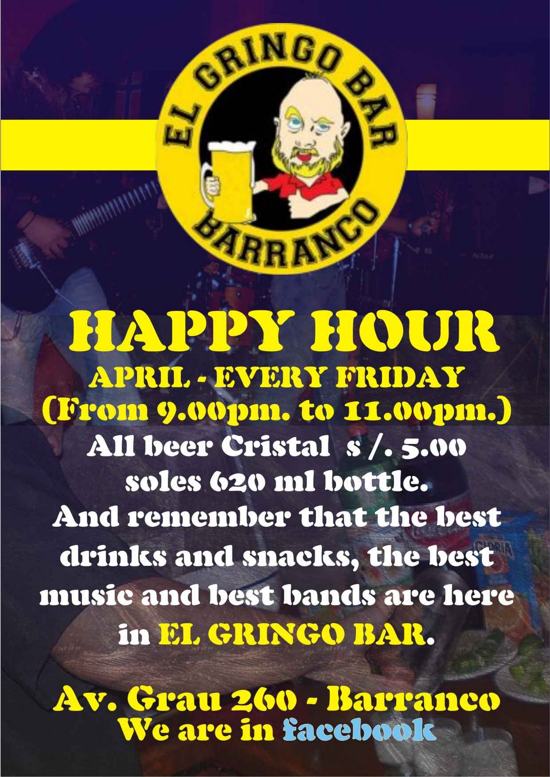 EL GRINGO BAR LA HORA FELIZ (happy hour) EN EL GRINGO BAR