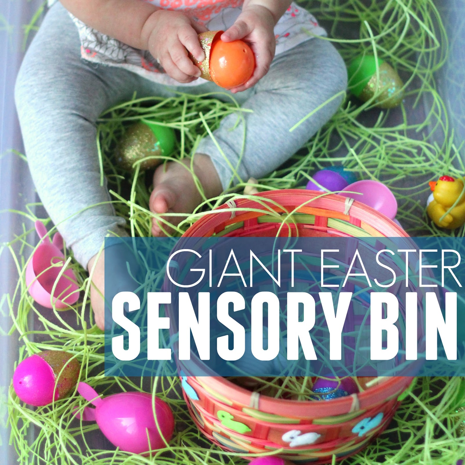Toddler Approved! Giant Easter Sensory Bin for Toddlers