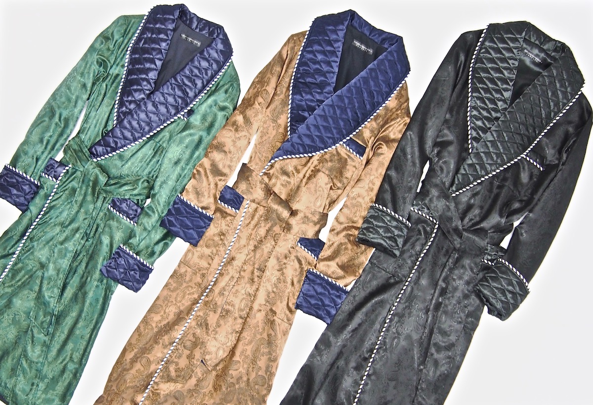 Men's Paisley Silk Dressing Gowns and Quilted Velvet Robes Collection