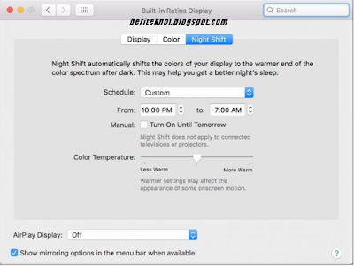 Cara Mengaktifkan Blue Light di MacOS