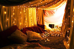 romantic tent indoor hello