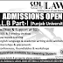 Admissions in LLB Part 1 Punjab University
