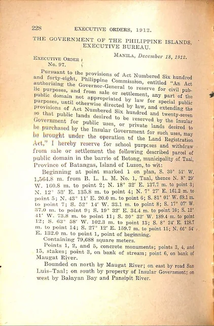 Executive Order No. 97 series of 1912, English version.