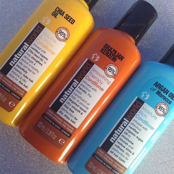 Natural World Acondicionar Chia Seed Oil / Natural World Acondicionar Brazilian Keratin Oil / Natural World Acondicionar Moroccan Argán Oil