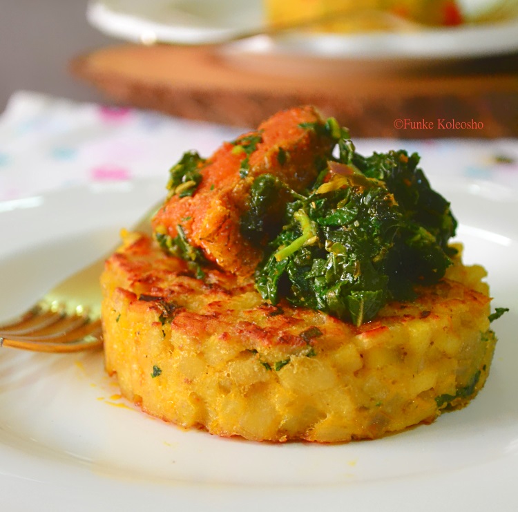 Yam Patties with Tete & Grilled Fish