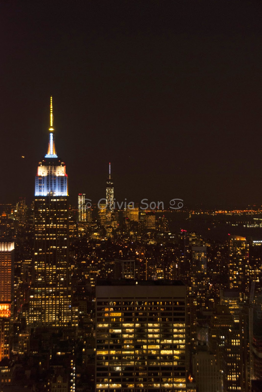 top of the rocks, new york city by night, usa