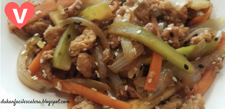Receta sana vegana con proteina vegetal y verduras muy sabrosa,saludable,fácil y rápida
