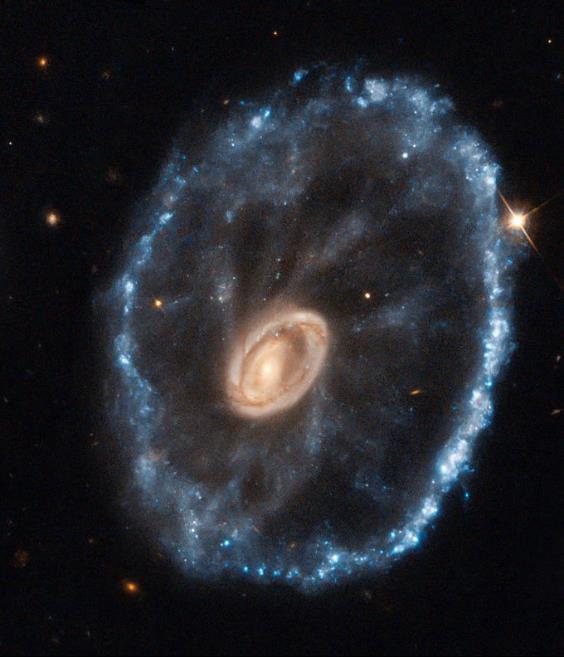 Cartwheel Galaxy, Result Of A Violent Galactic Collision. Cartwheel Galaxy