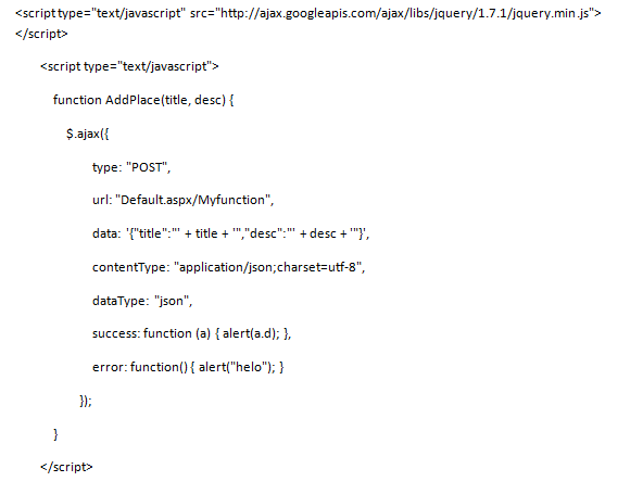 Asp Dot Net, C# Tutorials: Calling ASP.Net WebMethods using jQuery