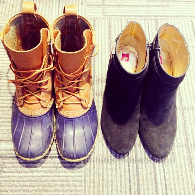 LL Bean Duck Boots by popular New York fashion blogger Covering the Bases
