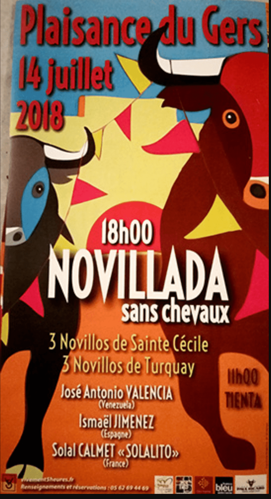 EL Rincón de Ordóñez CARTEL NOVILLADA EN PLAISANCE DU GERS