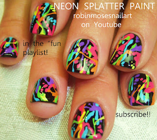 Robin Moses Nail Art: splatter paint nails, pollock splatter, neon ...