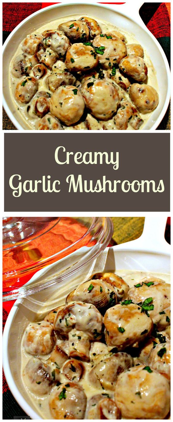 CREAMY GARLIC MUSHROOMS - Easy Recipes