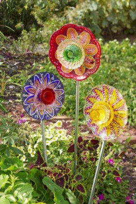 DIY Glass Garden Flowers Vertical