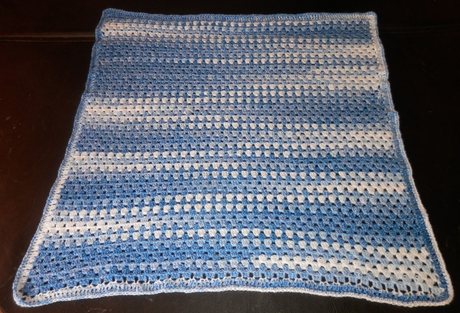 Karens Crocheted Garden of Colors Blueberry Baby Blanket