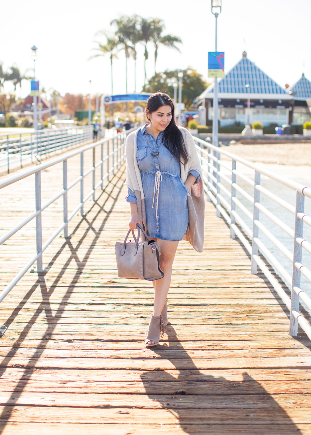 Denim Dress, Coronado Fashion, San Diego Fashion. Brunette blogger