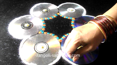 CD rangoli designs for Navratri Diwali craft