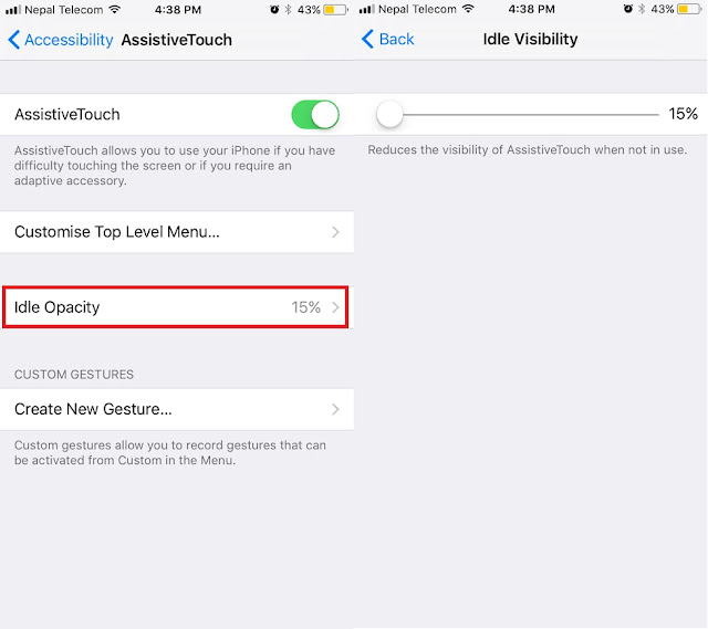 Idle Opacity is a new function that Apple has added in iOS 11 beta 2. iOS 11 Idle Opacity reduces the visibility of Assistive Touch when not in use