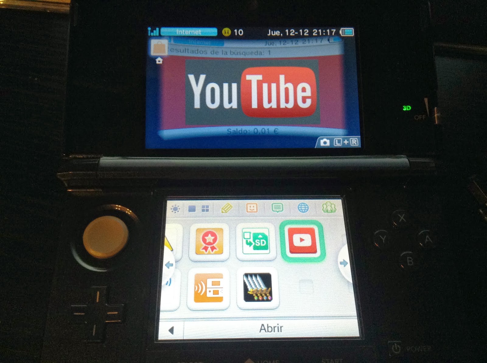 GAM3R Youtube en Nintendo 3DS