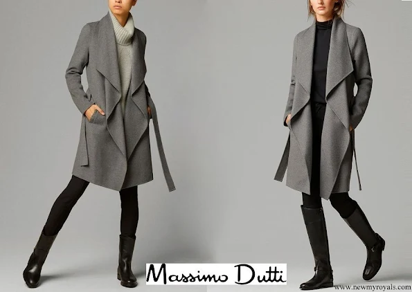 Crown Princess Mary wore MASSIMO DUTTI cashmere and wool blend coat