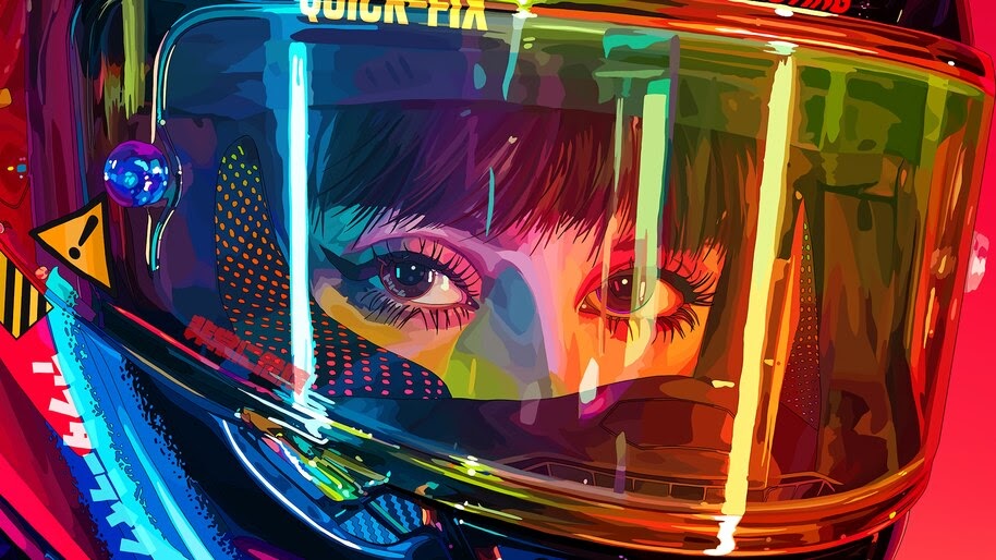 Women, Biker, Girl, Helmet, Digital Art, 4K, #6.1260