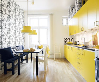yellow kitchen cabinets photos