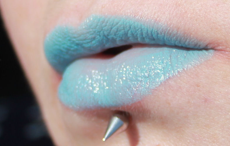 light blue lipstick