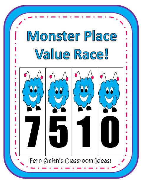 Halloween Monster Place Value Race Center Game
