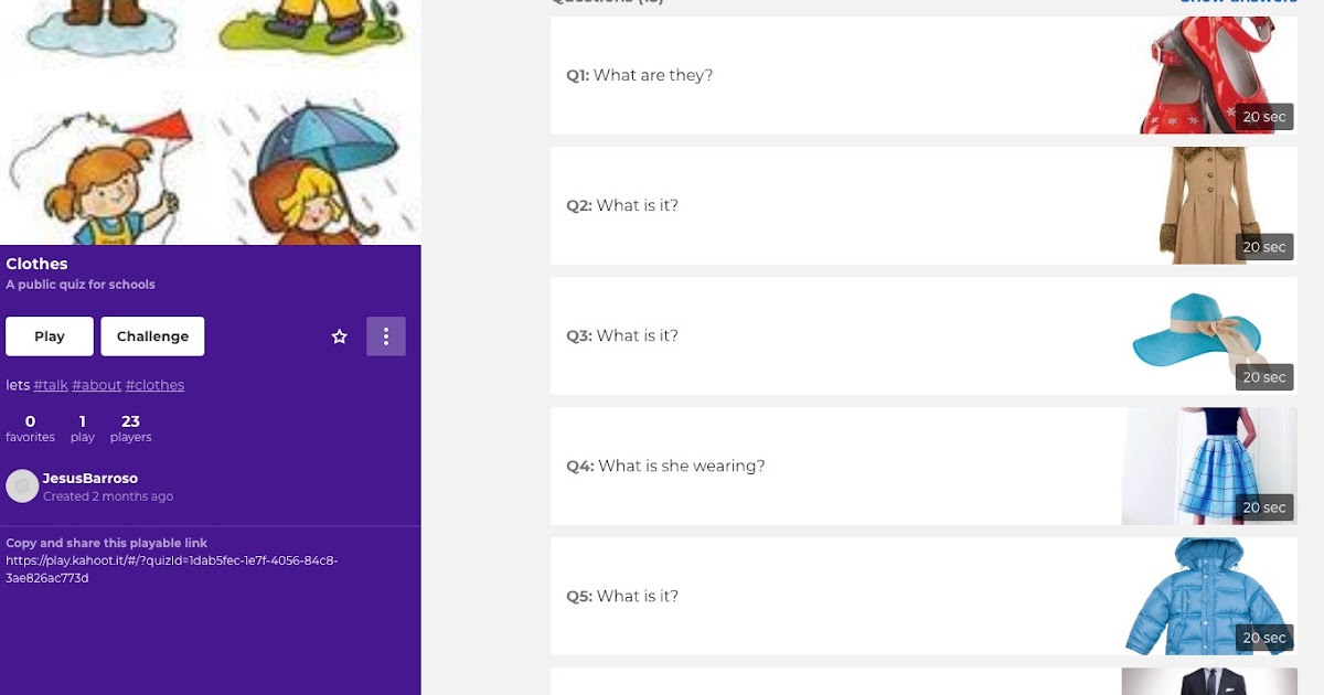 FORMAPPS MIRÓBRIGA KAHOOT Clothes