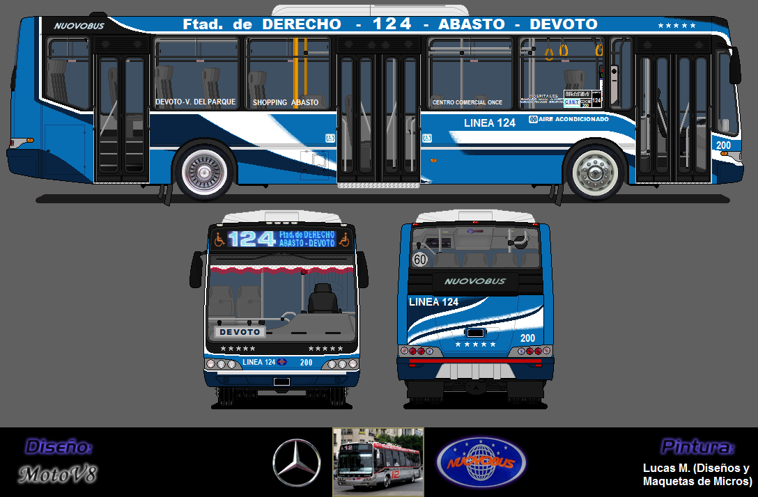 Diseños y Maquetas de Micros Nuovobus Linea 124