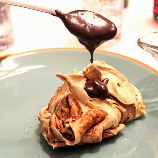 52 Ways to Cook Chocolate Meringue Swirls with a Chocolate Sauce via A