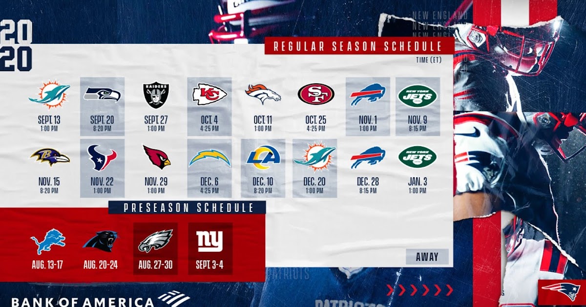 Patriots officially release 2020 schedule