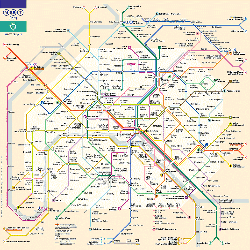 Paryż Metro Paris mapa map transport miejskie komunikacja miejska w Paryżu France Francja