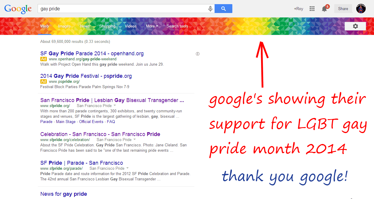 Google supports LGBT Gay Pride month 2014