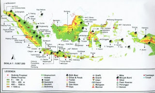 Persebaran tambang minyak di Indonesia.