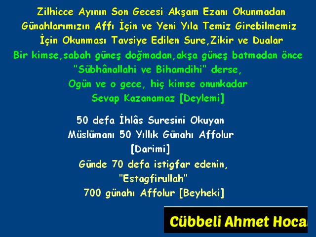 tavsiye edilen dualar