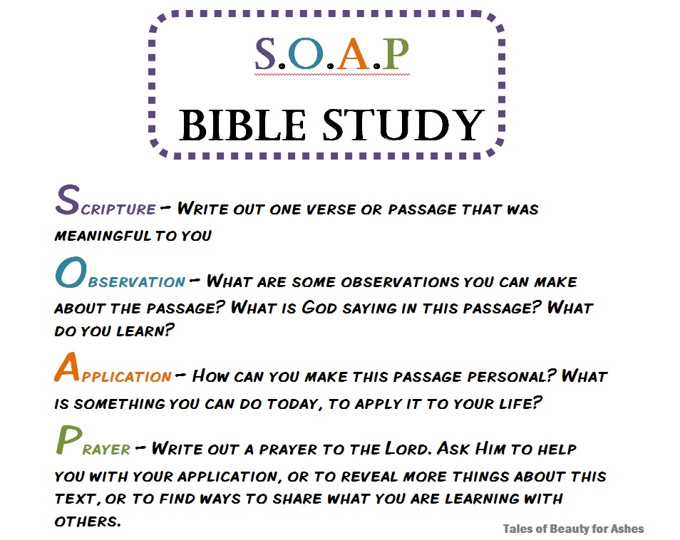 SOAP Bible Study Method Tales Of Beauty For Ashes