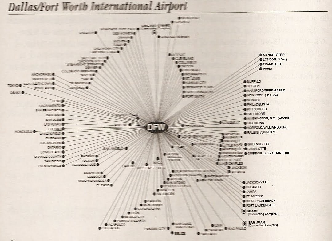 The Timetablist American Airlines Hub Maps, 2002 Dallas/Fort Worth