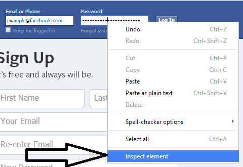 how to find out the password for a facebook account