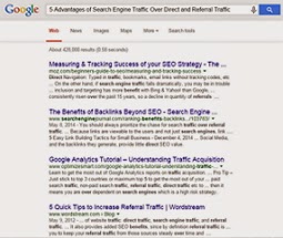 5 Advantages of Search Engine Traffic Over Direct and Referral Traffic