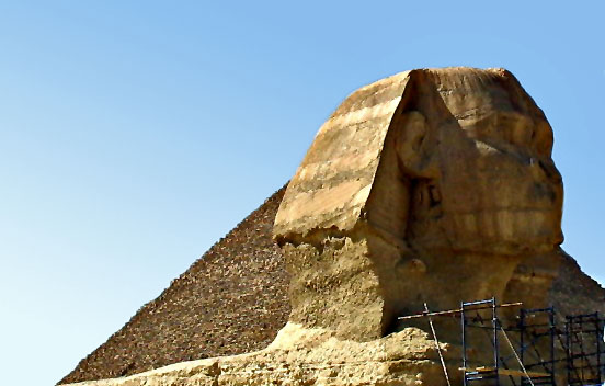 close up of Sphinx head