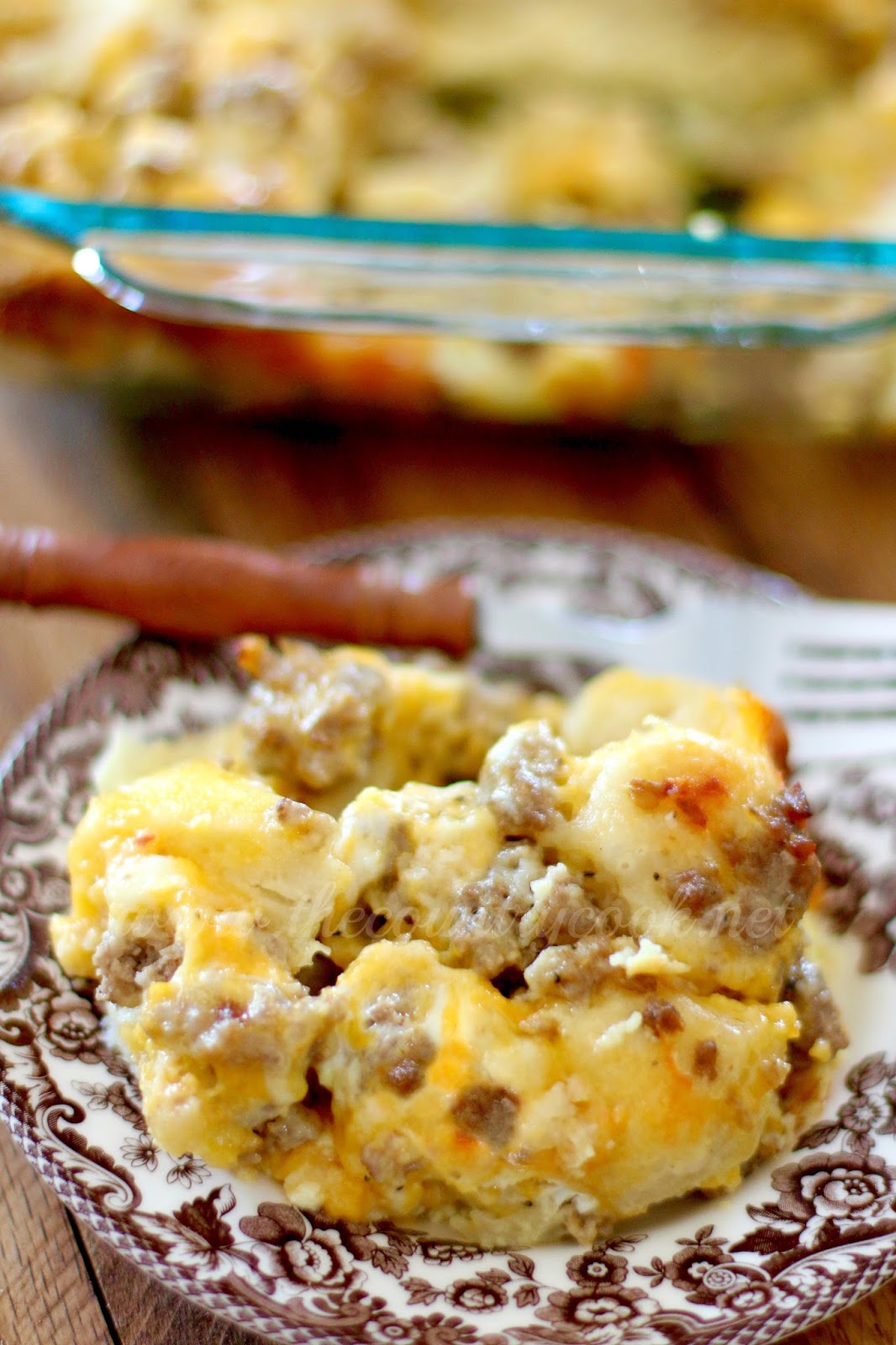 Sausage, Egg & Cheese Biscuit Casserole - The Country Cook